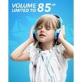 thumbnail image 2 of Kids Headphones, Mumba Volume Limited Over Ear Headphones, 85 Safe Listening Adjustable Headsets with Microphone for Kids Children (Blue), 2 of 7