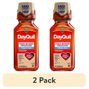 (2 pack) Vicks DayQuil High Blood Pressure Cold & Flu, Liquid Medicine, 8 fl oz
