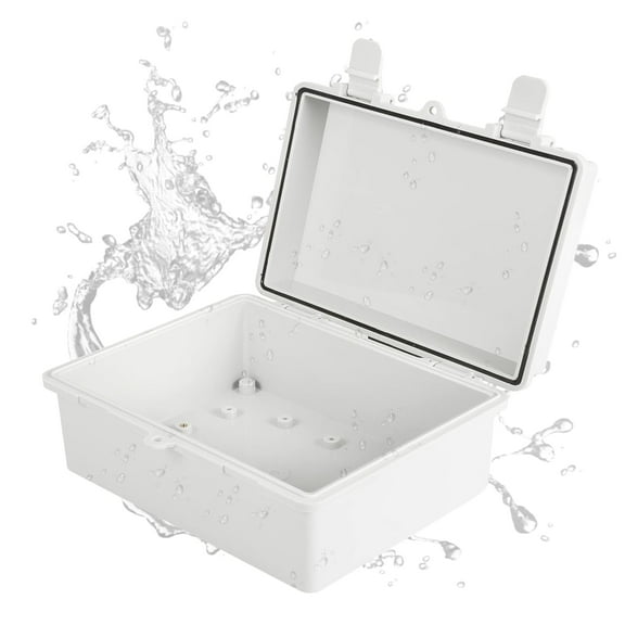 Iron Forge Cable Waterproof Junction Box Extra Large - Outdoor Electrical Enclosure - ABS Plastic Project Boxes Weatherproof Hinged Light Gray Panel Cover - IP65 Size 16" x 12" x 7.2" Inch