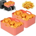 thumbnail image 1 of 2 Pcs Casserole en Silicone pour Friteuse à Air Chaud Double Accessoires pour Friteuse à Air avec Poignée Friteuse à Air Réutilisable Four et Micro-Ondes, 1 of 8