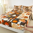 thumbnail image 3 of jejeloiu Autumn Harvest Pumpkin Twin Sheet Sets,Hello Fall Twin Fitted Sheet,Rustic Flower Mushroom Maple Flat Sheet For Men Women,Microfiber Bedroom Decor,3pcs, 3 of 7