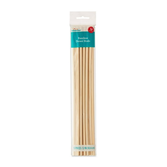 Bamboo Craft Dowel Rods, 12", 12 Pieces, by Way To Celebrate