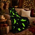 thumbnail image 3 of Playful Neon Green Aliens Rockets Outer Space, Playful Fantasy Scene, Warm Flannel Blanket for Living Room and Bedroom, Celestial Art Lovers Housewarming Gift, Fantasy Home Decor, 3 of 9