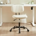 thumbnail image 2 of Kadyn Armless Home Office Chair with Adjustable Height, 360° Rolling Swivel Computer Task Chair without Arm for Study Room, Bedroom, White, 2 of 7