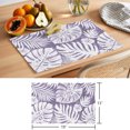 thumbnail image 6 of Palm Tree Monstera Placemats Set of 4 Purple White Leaf Boho Botanical Tropical Place Mats Indoor Wipeable Table Mats Washable Cloth Dining Table Placemats for Kitchen Holiday Party Decor 13x19 Inch, 6 of 9