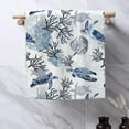 thumbnail image 2 of Blue Sage Green Block Print Spring Floral Kitchen Towels Vintage Flower Dish Towels, 16x24 Inch Farmhouse Summer Holiday Decoration Absorbent Hand Towels for Kitchen Drying Decor Set of 2, 2 of 4