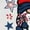 White, variant on Women's USA Gnome Patriotic Graphic Short Sleeve T-Shirt Funny Print Cotton Crewneck Loose Fit Casual Tops