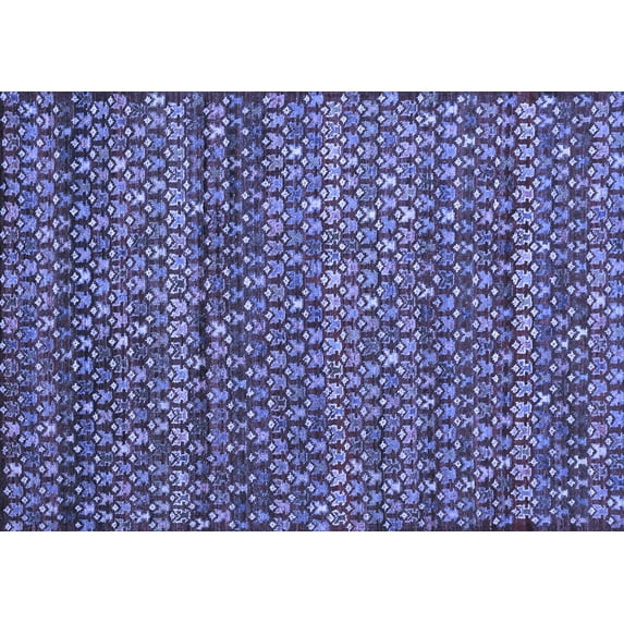 Ahgly Company Machine Washable Indoor Rectangle Abstract Blue Contemporary Area Rugs, 2' x 4'