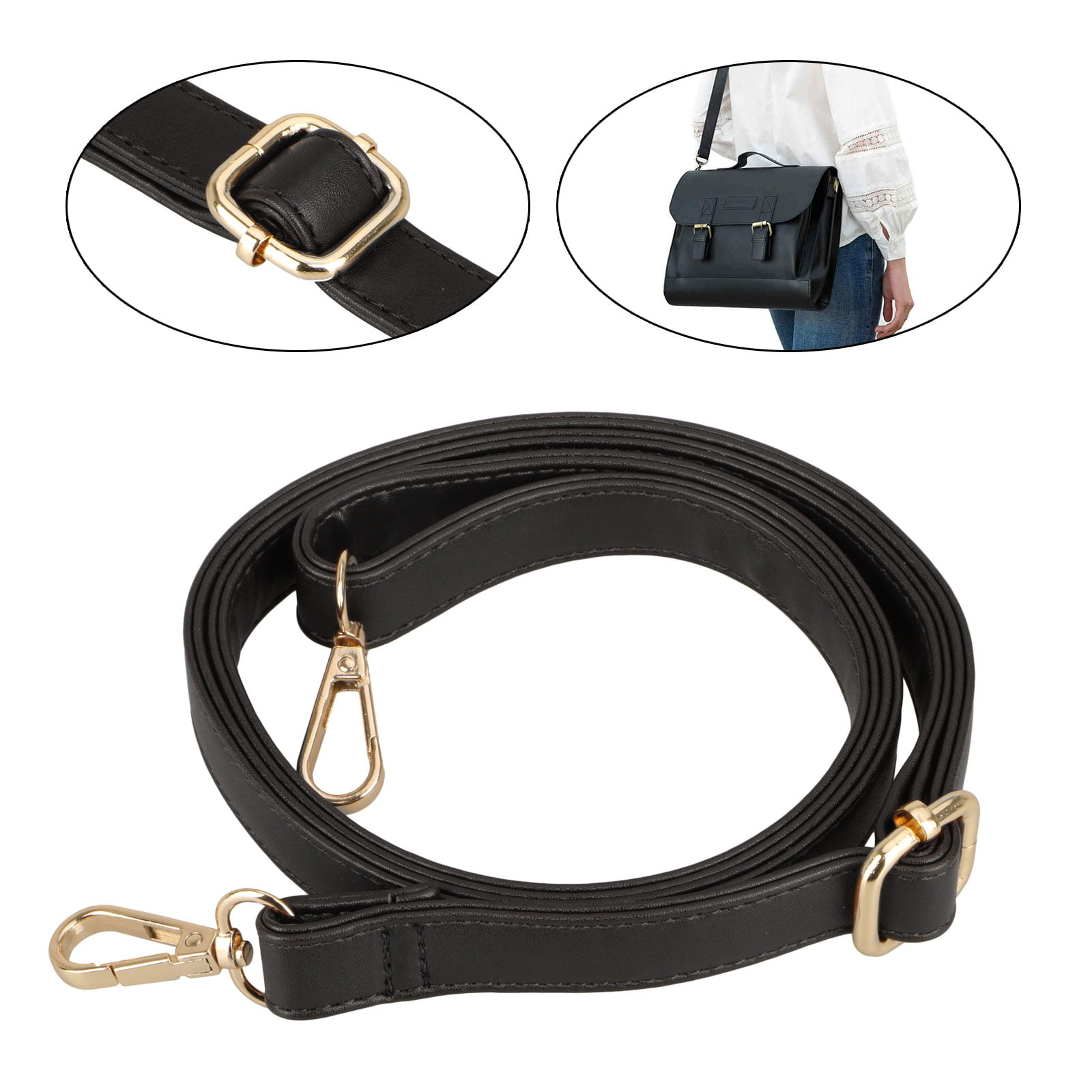 Details about   Black Leather Adjustable Replacement Cross Purse Strap Handbag Bag Wallet 
