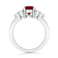 thumbnail image 2 of ANGARA Natural Round 1 ct Ruby Solitaire Ring With Trio Diamonds in 14K White Gold for Women (Size-6mm) | July Birthstone Jewelry for Her | Natural Ruby Rings, 2 of 8