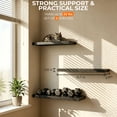 thumbnail image 6 of Riousery Floating Wall Shelves, Set of 3, 15.7" x 5.9" x 0.6", Black MDF Wood Wall Mounted Shelves for Bedroom, Bathroom, Living Room, Kitchen Storage & Display, 6 of 7