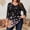 Black, variant on Plus Size Tops for Women 3/4 Sleeve Loose Shirts Casual V-Neck T-Shirt Trendy Comfortable Lounge Tops Floral Loose Fit Clothes Dark Green L