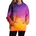 thumbnail image 5 of Stichou Hoodies For Women Tie Dye Gradient Sweatshirts Baggy Drawstring Hooded Pullover 2025 Fall Casual Tops With Pocket Orange M, 5 of 6