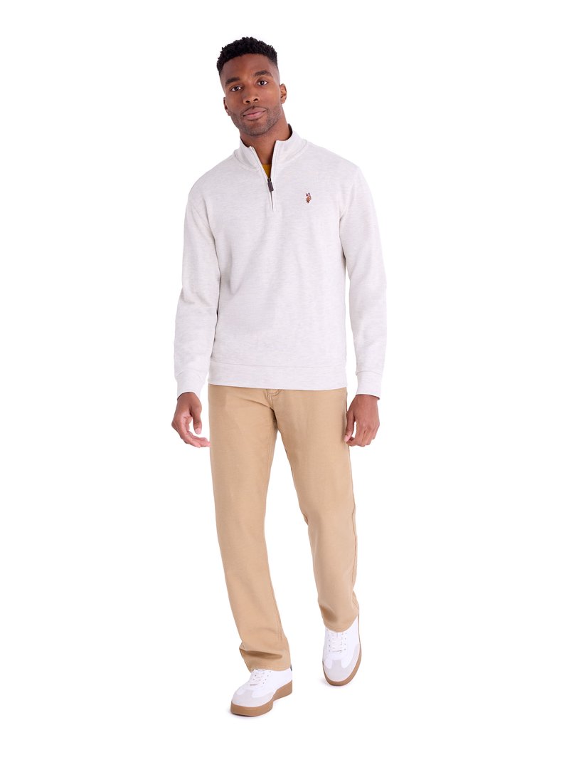 U.S. Polo Assn. Men's Quarter Zip Flatback - Walmart.com