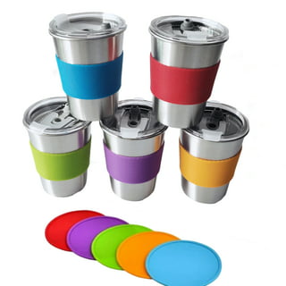 5pcs 12oz Stainless Steel Drinking Tumbler With Water Glasses Metal Sippy  Mug For Toddler Children Adult Teal Cups for Kitchen - AliExpress