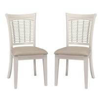Bowery Hill 19" Coastal Wood Dining Chairs in White (Set of 2)