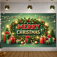 thumbnail image 2 of Festive Decoration Merry Christmas Holly Design Gift Prints Seasonal Banner for Holiday Decoration Family Celebration Winter Party, 2 of 9