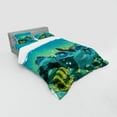 thumbnail image 3 of Ambesonne Cartoon Bedding Set 3 Pcs, Sunk Ship Pirate, Twin, Teal and Yellow, 3 of 3