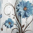 thumbnail image 4 of Rustic Farmhouse Shower Curtain, Farm Blue Daisy Floral Flowers and Butterfly on Country Waterproof Fabric Bathroom Curtains, Vintage Blue Flower Bathroom Shower Curtain with 12PCS Hooks, 70X70IN, 4 of 5
