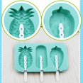 thumbnail image 4 of Molde para paletas de hielo, molde de silicona para paletas de 3 cavidades, molde para helado con tapa y varillas, 4 of 8