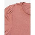 thumbnail image 3 of Well Worn Ladies' Pointelle Long Sleeve Crewneck Top (Pink, L), 3 of 4
