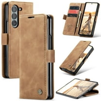 Dteck Case for Samsung Galaxy Z Fold 6 , Magnetic Closure Leather Flip Wallet Case with Card Holder Shockproof Kickstand Protective Phone Cover for Samsung Galaxy Z Fold 6,Brown