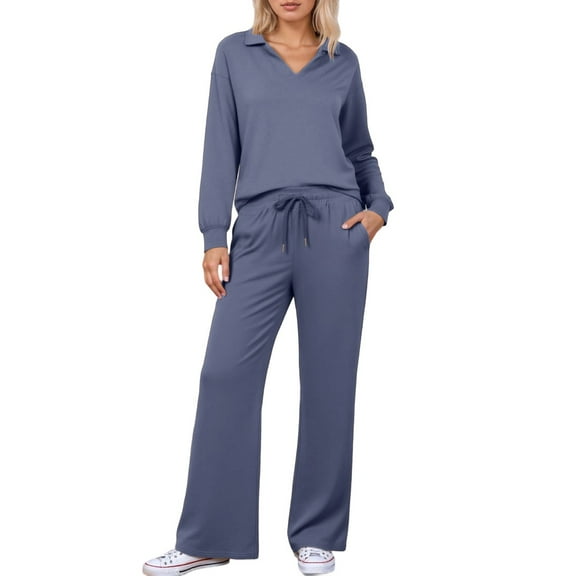 LINGLANG Fall Outfits For Women 2025 Sets Stylish Trousers Suit Long Sleeve Pullover Elegant Outfit Comfortable Versatile Or Casual Wear Casual Sweatsuit Lounge Set Matching Sets