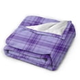 thumbnail image 3 of Purple Plaid Throw Blanket, Fluffy Soft Cozy Blanket Flannel Plush Microfiber Couch Throw 40"x30", 3 of 7