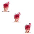 thumbnail image 4 of Minnieouse Tocado de boda con flores para el pelo, mano de obra fina, exquisito adorno europeo, colgante de cabeza multiusos, púrpura-rojo Type1 NO1, 4 of 6