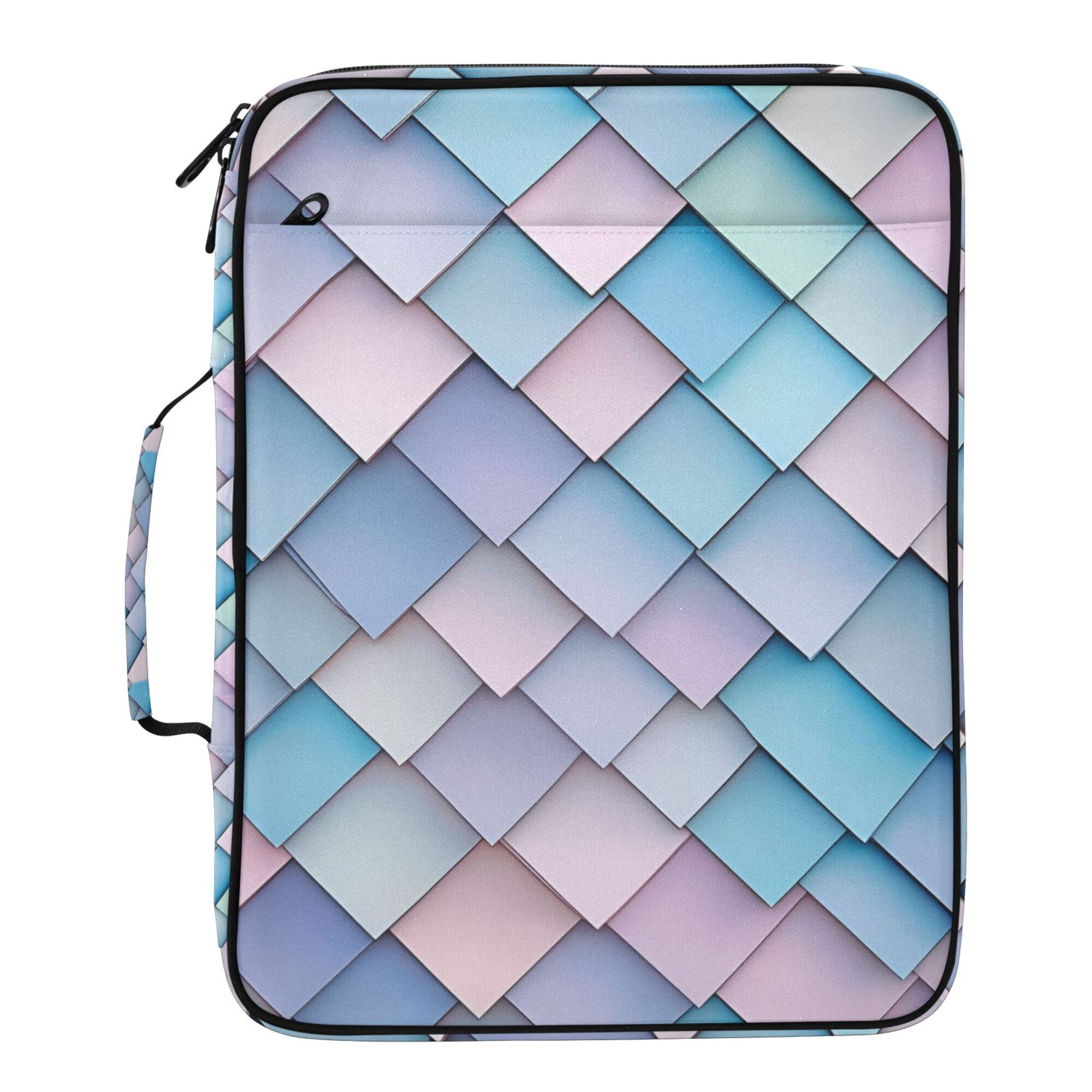 FORMRS Accordion File Folder A4 Size 7-Pocket Expanding Document Organizer Bag with 3 Ring Binder, Purple Art Pattern