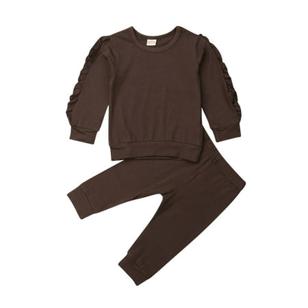 

Bagilaanoe 2Pcs Toddler Baby Girl Long Pants Set Long Sleeve Pullover Tops + Trousers 6M 12M 18M 24M 3T Kids Casual Outfits