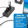 thumbnail image 4 of Hub USB Manhattan Negro 4 Puertos USB 3.2 SuperVelocidad 5 Gbps con Interruptores y Cable Integrado, 4 of 8