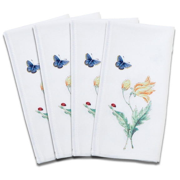 Lenox Butterfly Meadow Garden Napkins, Set of 4, Multicolor, 19"W x 19"L