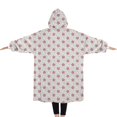 thumbnail image 2 of Oversized Wearable Blanket Hoodie,Red and Yellow Christmas Pattern Sherpa Blanket Hoodie with Super Pockets,Super Warm Fuzzy Pullover for Women & Men, 2 of 6