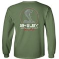 thumbnail image 3 of Fair Game Shelby Cobra Legendary Racing Circle Long Sleeve Shirt-Military Green-Medium, 3 of 6
