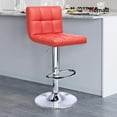 thumbnail image 3 of Homall Tabourets de Bar Lot de 2 en Cuir PU Moderne Hydraulique pour Comptoir de Cuisine Lot Carré Hauteur Réglable Pivotant avec Dossier, Rouge, 3 of 7
