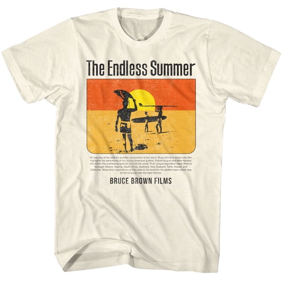 Bruce Brown Films Summer Summary Natural Adult T-Shirt Xl