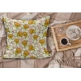 thumbnail image 2 of Yellow Flower Fluffy Throw Pillow Cushion Cover, Playful Spring with Narcissus Daffodils Flourish Graphic Garden, Decorative Square Accent Pillow Case, 18" x 18", Pale Pink Yellow Cream, by Ambesonne, 2 of 5
