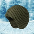 thumbnail image 2 of Riforla Men's and Women's Knitted Cap Warm Cap Slouchy with Ear Warmer Winter Cycling Plus Hat Bomber Hats Green, 2 of 3