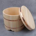 thumbnail image 3 of Wooden Sushi Rice Mixing Bowl With Lid, Japanese Style Copper Edge Sushi Oke Sushi Rice Bowl, Sushi Oke Sushi Rice Mixing Bowl Steamer Tray, 3 of 6