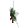 thumbnail image 4 of Northlight 17" White 5 point Christmas Star With Plaid Ribbon with Artificial Pine, 4 of 5