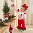 thumbnail image 5 of Cjfdfy Newborn Baby Girls Christmas Outfit My 1St Christmas Letter Print Romper With Plaid Pants Headband Three-piece Set Cute Christmas Fall Winter Clothes, 5 of 9