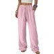 thumbnail image 1 of TaTaai Spring Autumn Solid Color Women Straight Leg Pants Elastic Waist Pocket Design Machine Washable No Fading Versatile Casual Daily Full Length Trousers Gift, 1 of 9