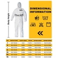 thumbnail image 4 of Overol desechable Hazmat Suit YIBER para todo el cuerpo, blanco, talla grande, 4 of 6