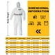 thumbnail image 4 of Overol desechable Hazmat Suit YIBER para todo el cuerpo, blanco, talla pequeña, 4 of 6