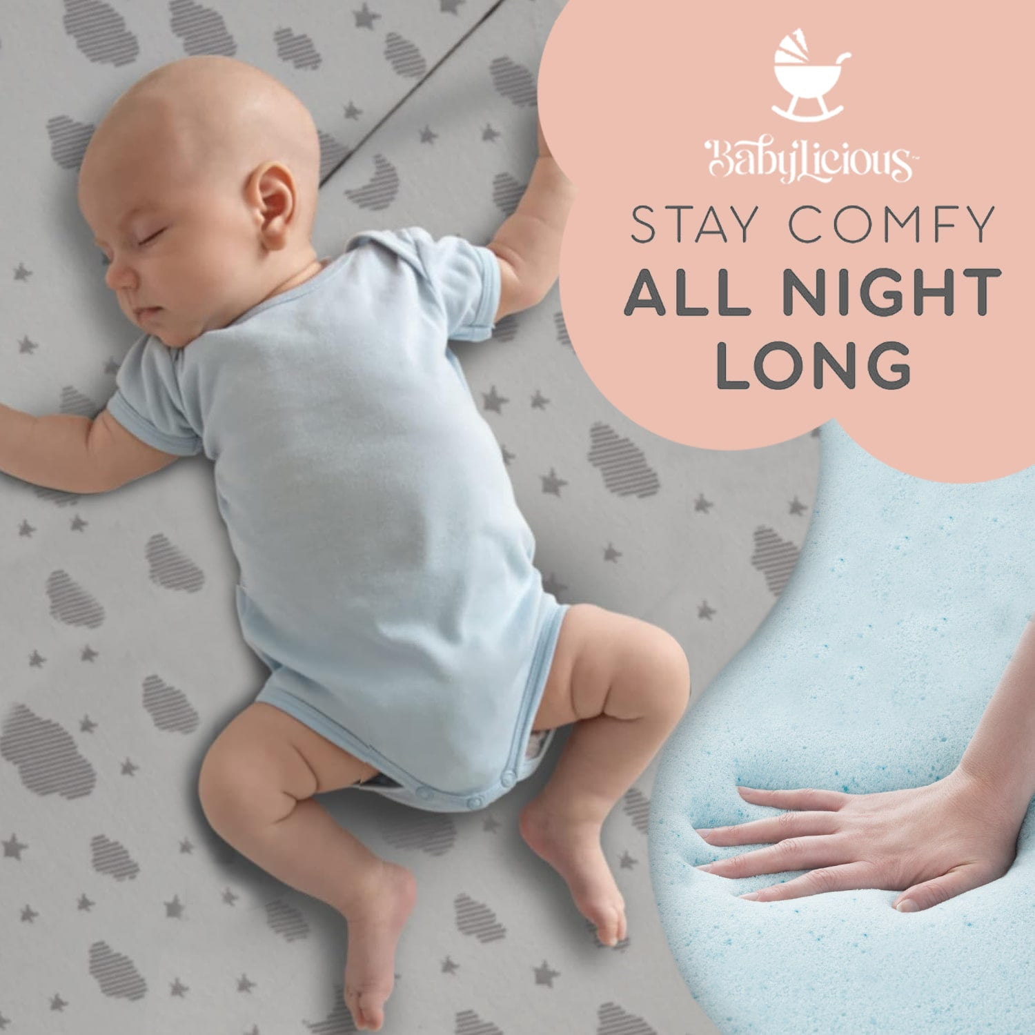 Pack and Play Mattress Topper - 38"x26" Trifold - Breathable Plush Foam | Portable Travel Bag - Playard Mattress for Pack n Play