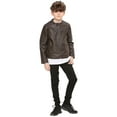 thumbnail image 1 of Boys Motorcycle Biker Pu Leather Jacket, 1 of 5