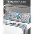 thumbnail image 4 of Blue Mediterranean Body Pillow Case Cover - Microfiber Bed Throw Pillow Covers, Vintage Moroccan Tiles Texture Decorative Lumbar Pillow Cover with Envelope Closure for Sofa/Travel 20"x54", 4 of 6