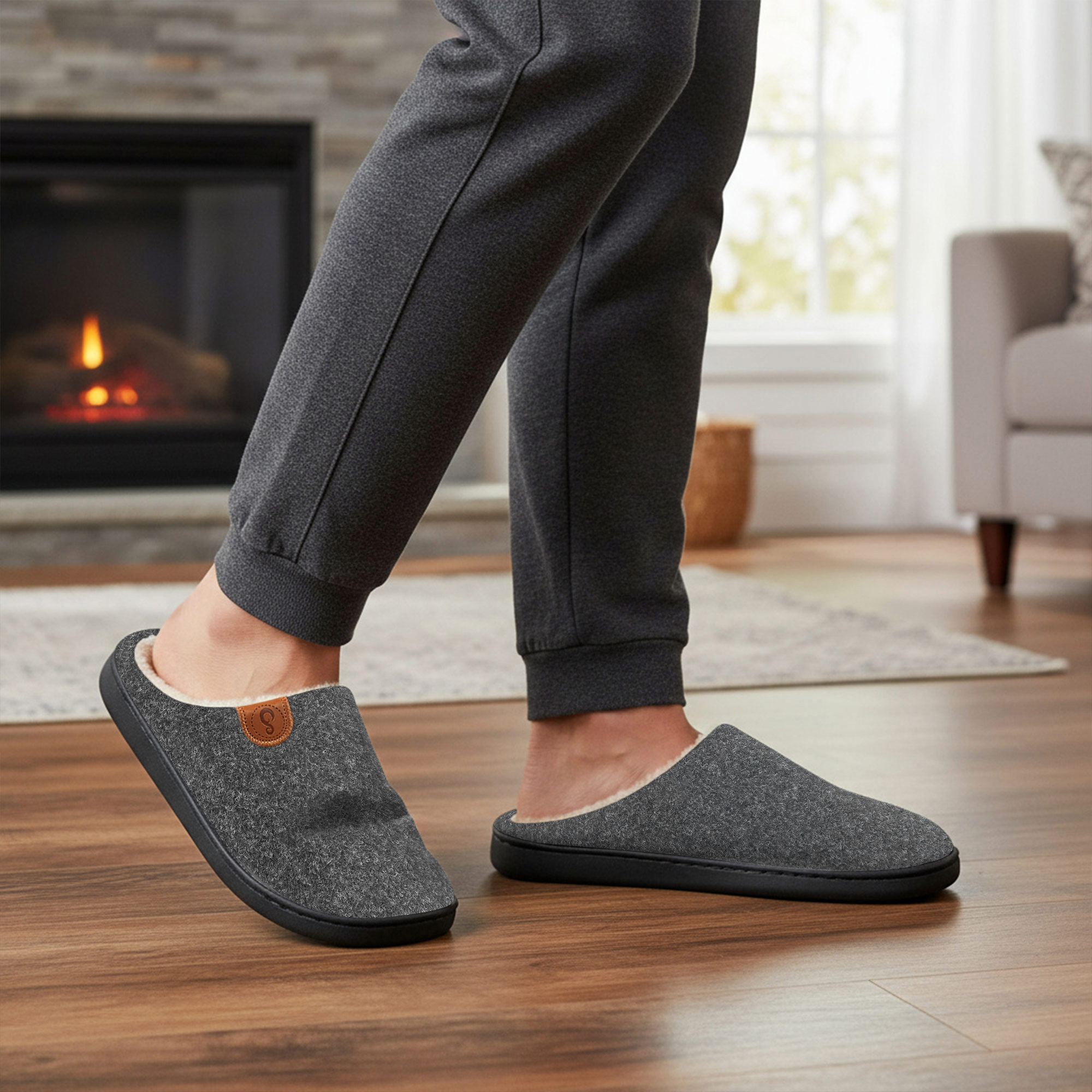 Ecetana Men's Memory Foam Fuzzy House Slippers photo 6