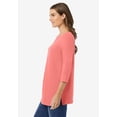thumbnail image 3 of Woman Within Plus Size Perfect Three-Quarter Sleeve Boatneck Tee, 3 of 6